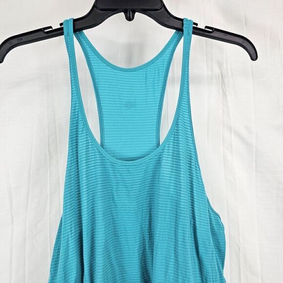 Lululemon Athletica Blue Green Silver Stripe What The Sport Singlet Tank 8/10 - Picture 3 of 5